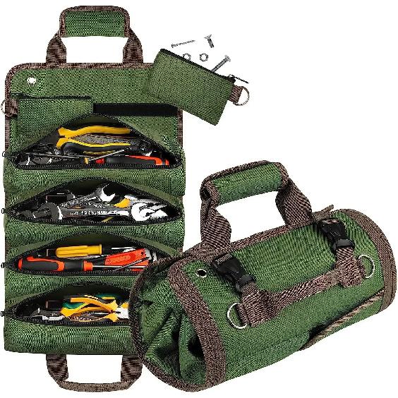 

Многоцелевая сумка для инструментов, высококачественная профессиональная многокарманная сумка для инструментов, свернутая портативная сумка-органайзер для небольших инструментов Green-L