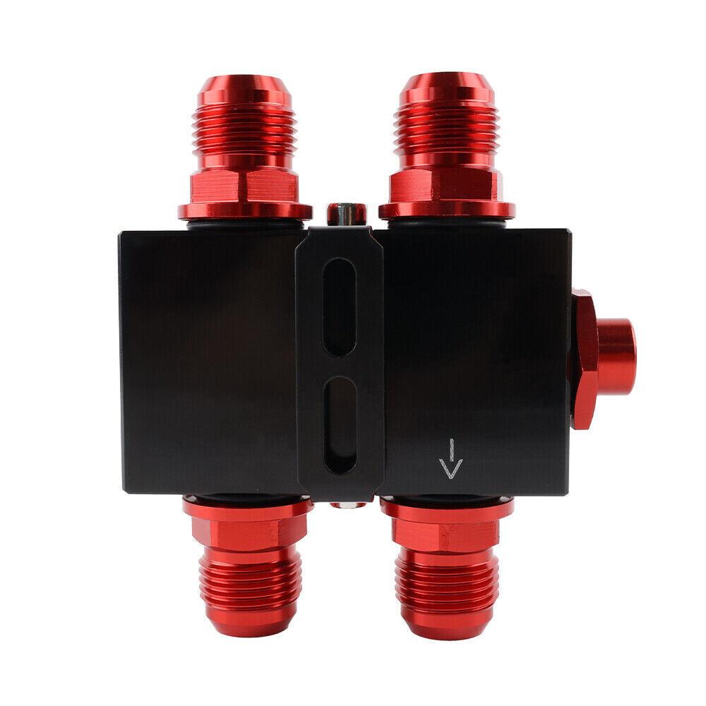 Billet Oil Filter Sandwich Plate Adaptor With In- Line Oil Thermostat Sandwich With Thermostat AN10 Fitting Adapter