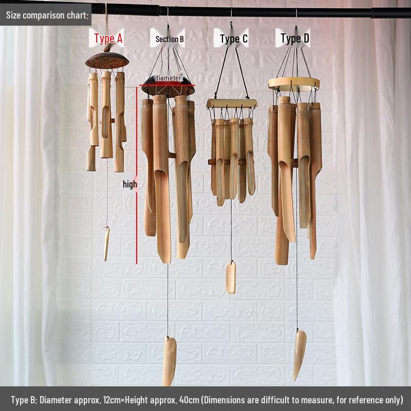 Carillon in Bambù Ornamenti Appesi Fatti a Mano per Decorazione Esterna e Regali Fai da Te