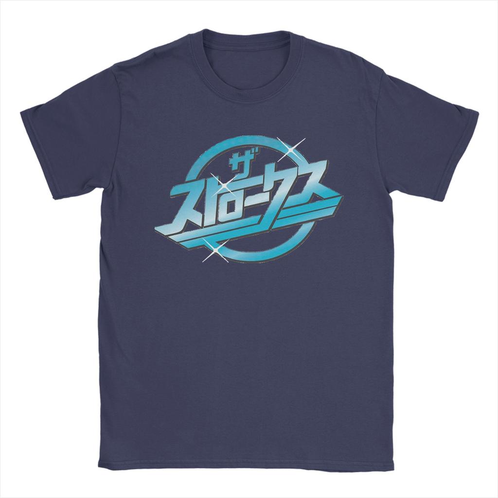 The Strokes Band T Shirts for Men Pure Cotton Funny TShirts Round Neck Tees Short Sleeve Clothing Printing
