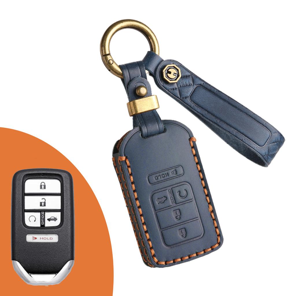 The key case is suitable for Honda key cover, Fit Civic Accord Crown car key cover, genuine leather.