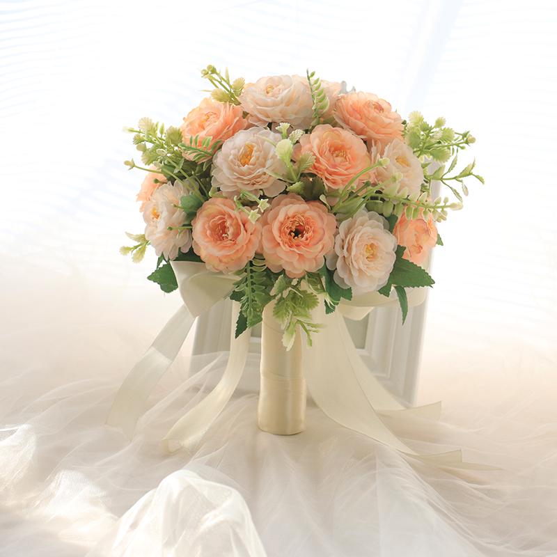 Korean Style Bridal Bouquet for Weddings - Artificial Flower Ball for Bridesmaids & Photo Props