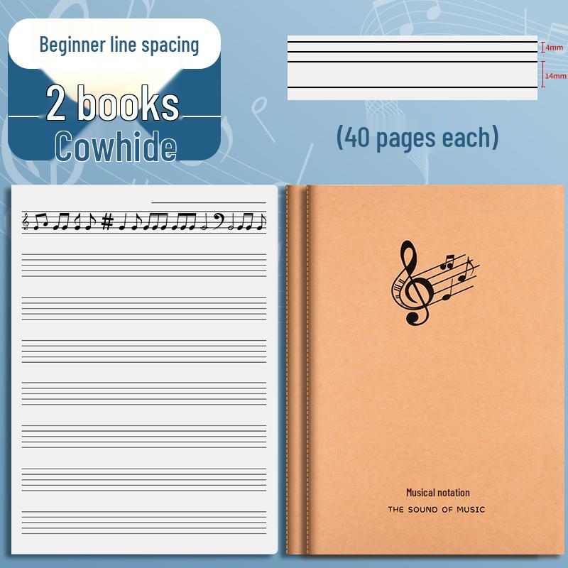 

Нотатник для початківців з музичною нотацією – Великий формат