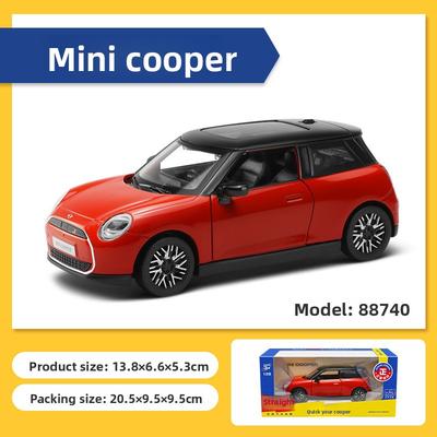 CCA Diecast 1/28 BMW Mini Cooper Legierung Auto Modell Sound Licht Kinder Junge Diecast Spielzeug Fahrzeug Sammlung Miniatur Auto