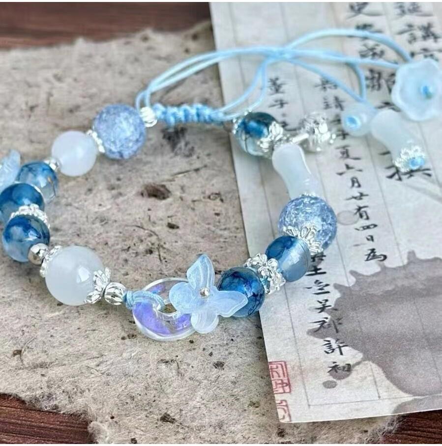 Butterfly Beaded Chic Bracelet With Adjustable String For Womens Fashion