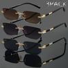 3pcs of Men's Frameless Rectangular Fashionable Glasses - Durable PC Lenses Suitable for Commuting and Casual Wear