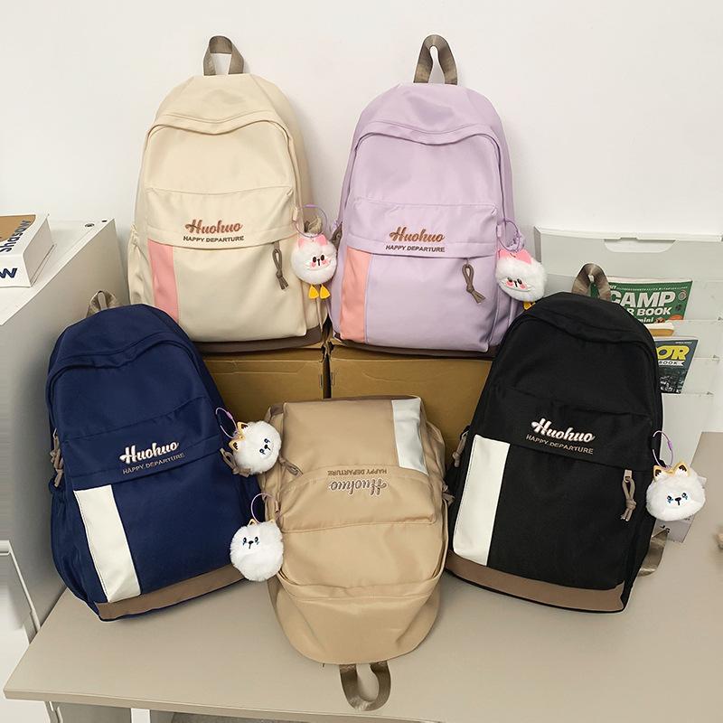 Школьный рюкзак с цветными блоками для учеников средней школы — фото 7