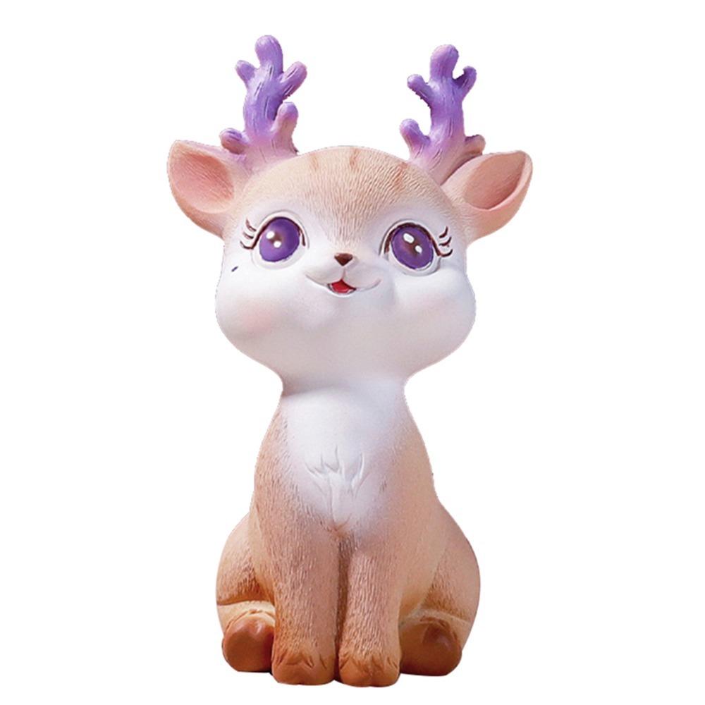Reindeer Car Decoration Resin Animal Statue Mini Elf Deer Figurine  Home