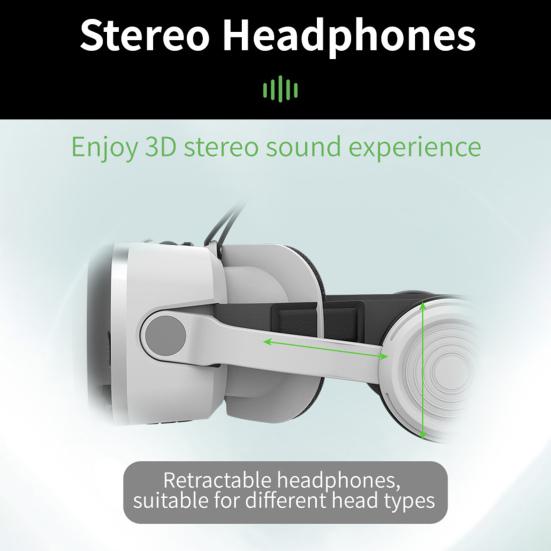 VR Glasses Adjustable Angle Stereo Sound 100-Degree Viewing Ultra-Clear Lens One-click Answer Watch