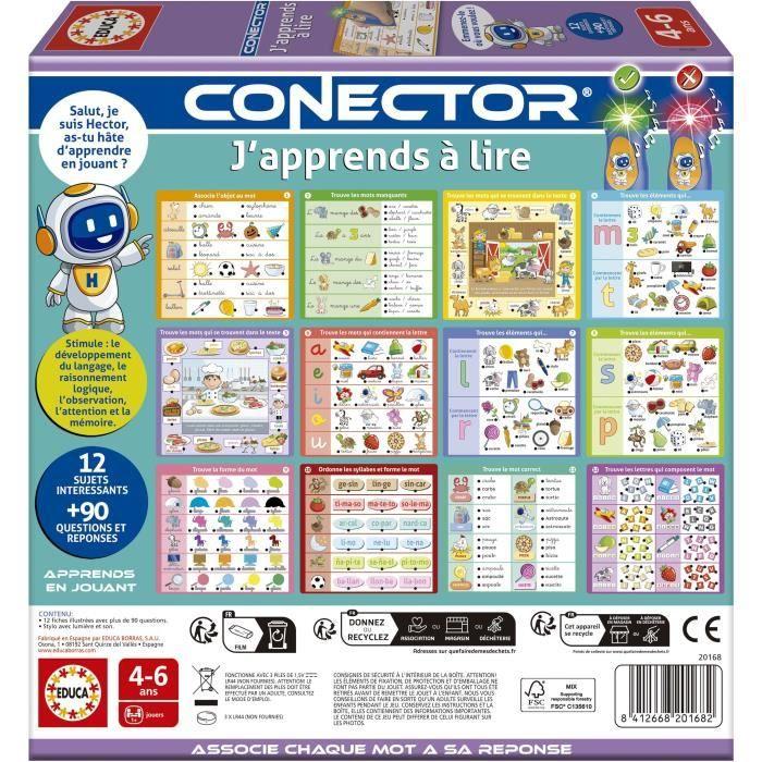 Connector I Learn To Read - Educational Game - EDUCA - 90 Questions, 12 Themes, Book Format - From 4 Years Old