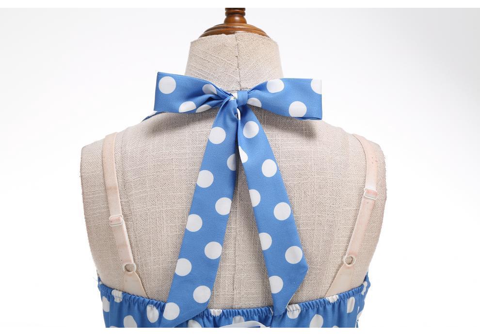 Retro Hepburn Style Polka Dot Wide Hem Dress