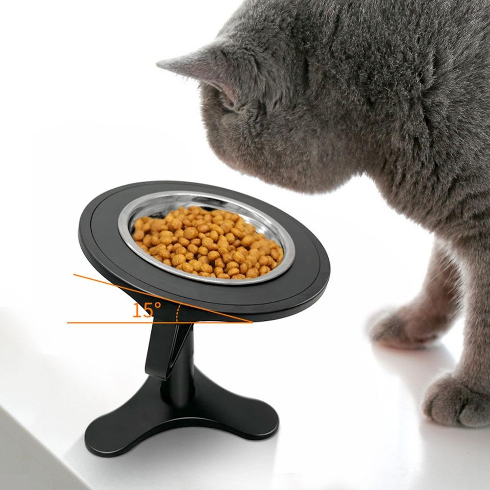 Tilt height 10-15cm Height Adjustable Raised Cat Bowl Stand  Pet room daily feeding layout