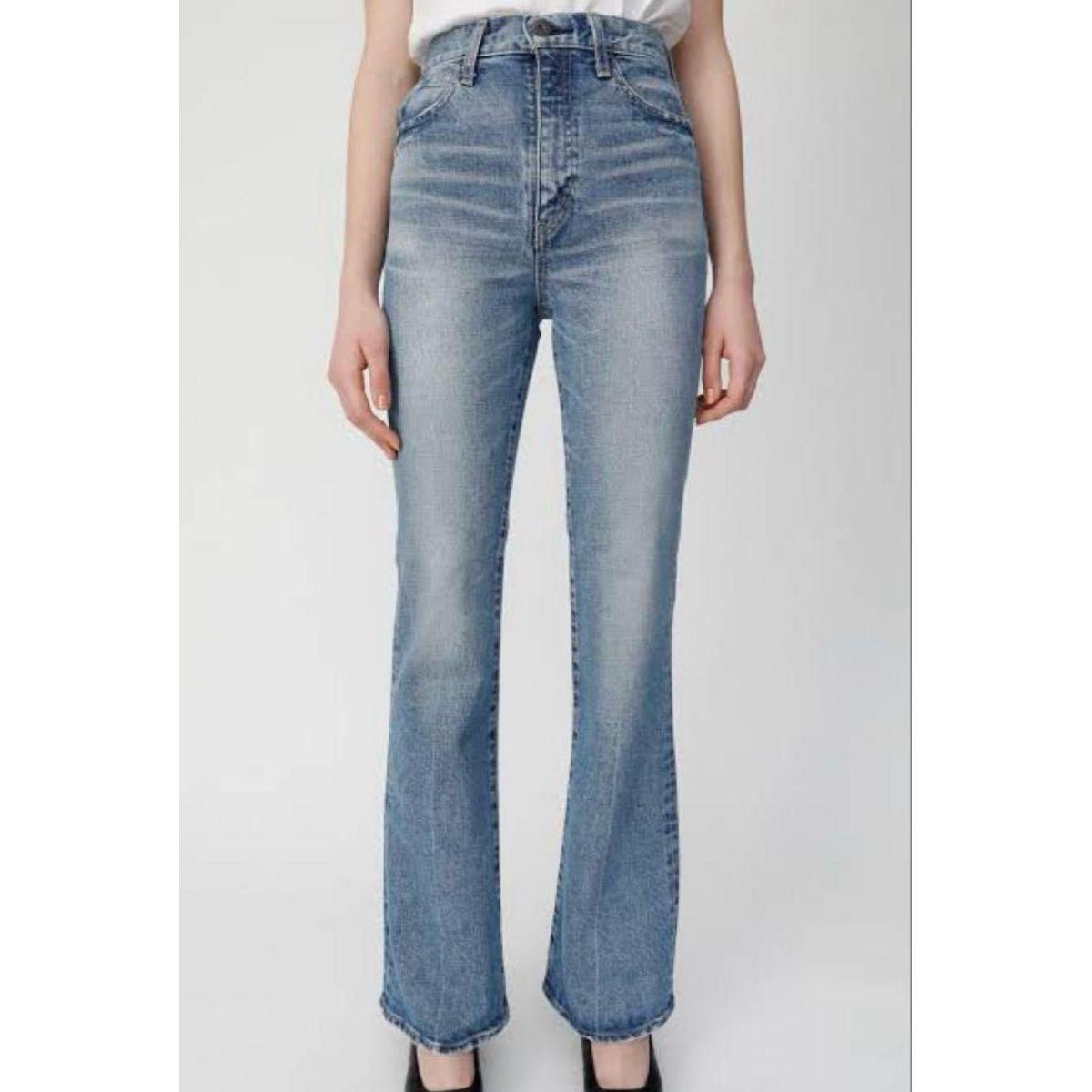 MOUSSY Flare Denim High Waist Jeans Blue