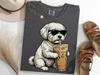 Maltese Drinking Iced Coffee Shirt, Funny Maltese Meme Tee, Dog Lover Gift