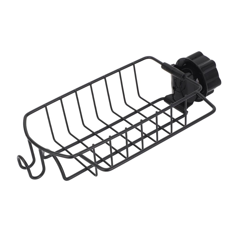 Kitchen Sink Faucet Organizer Rack Carbon Steel Sponge Sink Drain Holder for 0.9-1in Round Water Pip