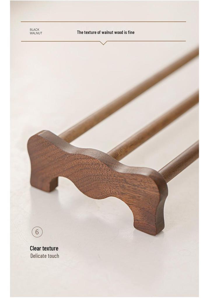 Carbonized Black Walnut Tea Cup Drying & Storage Rack - Kung Fu Tea Set Accessory