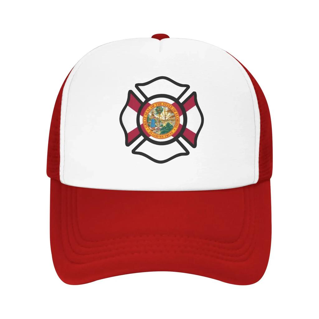 Florida Firefighter Maltese Cross Sport Mesh Baseball Caps For Mens  Camping Female Beach Sun Hat Trucker Cap