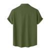 Men's Double Pocket Cotton And Linen Leisure Holiday Short-sleeved Shirt