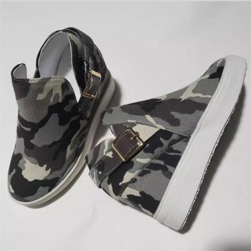20 autumn hot-selling women's shoes camouflage inner height-increasing casual shoes new canvas large-size lazy shoes