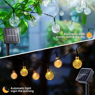 Solar Bubble Balls Lamp String Lights Outdoor Waterproof Crystal Lights Garland 8 Functions Solar Lamp Wedding Christmas Garden