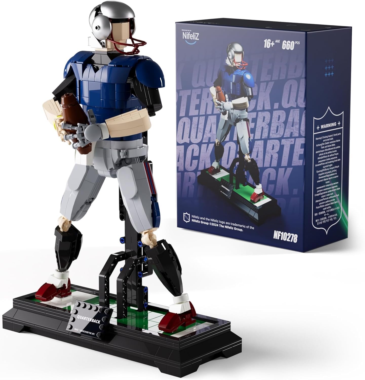 

Nifeliz Quarterback Building Blocks Toy, Collectible Model Toy for Adults, Birthday Gift for American Football Enthusiasts, Great for Home or Office