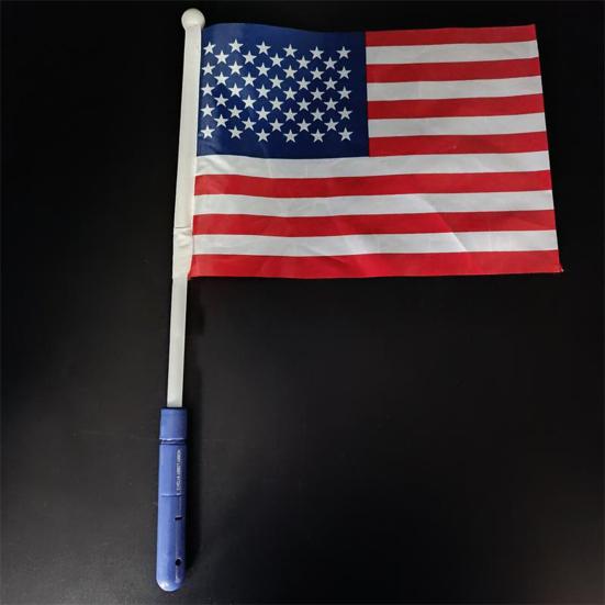 Glowing Flag Handheld Holiday Decoration Vivid Color LED Luminous Mini American Stick Flag