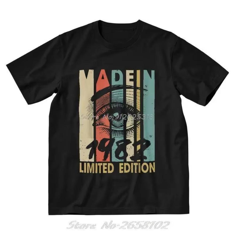 Retro Made In 1982 Limited Edition T-Shirt  Tshirt Birthday Gift Tees Men's Clothing Oversized Unisex Tops Streetwear