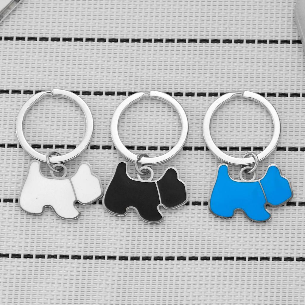 Korean Cute Dog Stainless Steel Keychain Lovely Pet Style Fashion Backpack Pendant Practical Gift for Girlfriend Friends