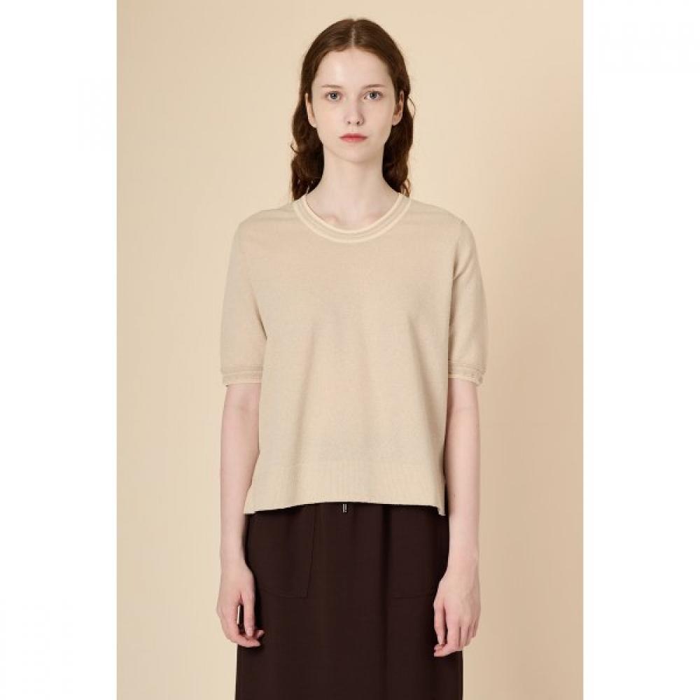 

Bcbg U Neck boUcle Knit Top B3f7k401 beige (71)/66