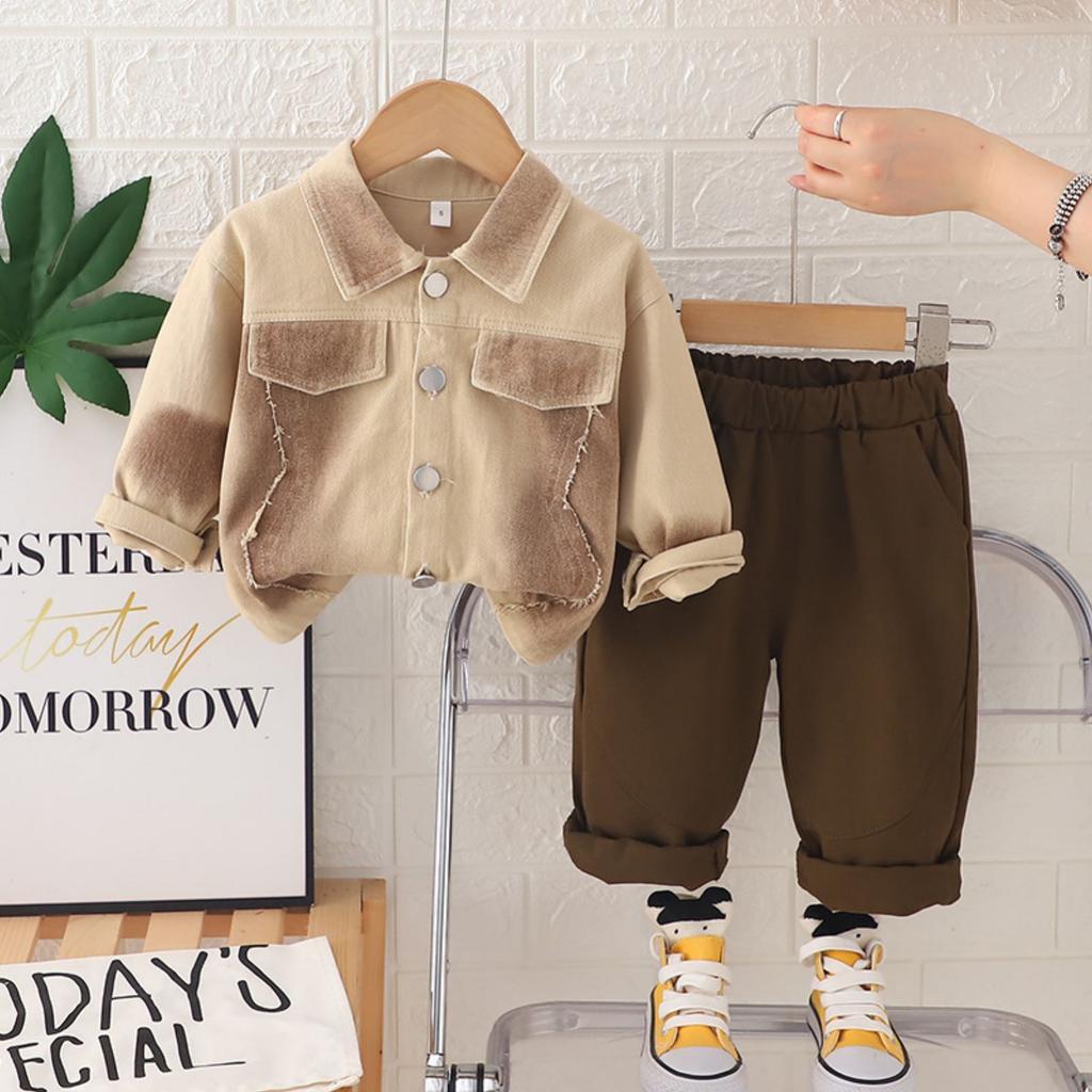 Dětská ležérní souprava s dlouhým rukávem, pohodlné každodenní oblečení