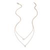 Elegant Waterdrop Rhinestone Pendant Necklaces for Women Ladies Luxury Double-Layer Stacking Fine Chain Necklaces Jewelry Gifts