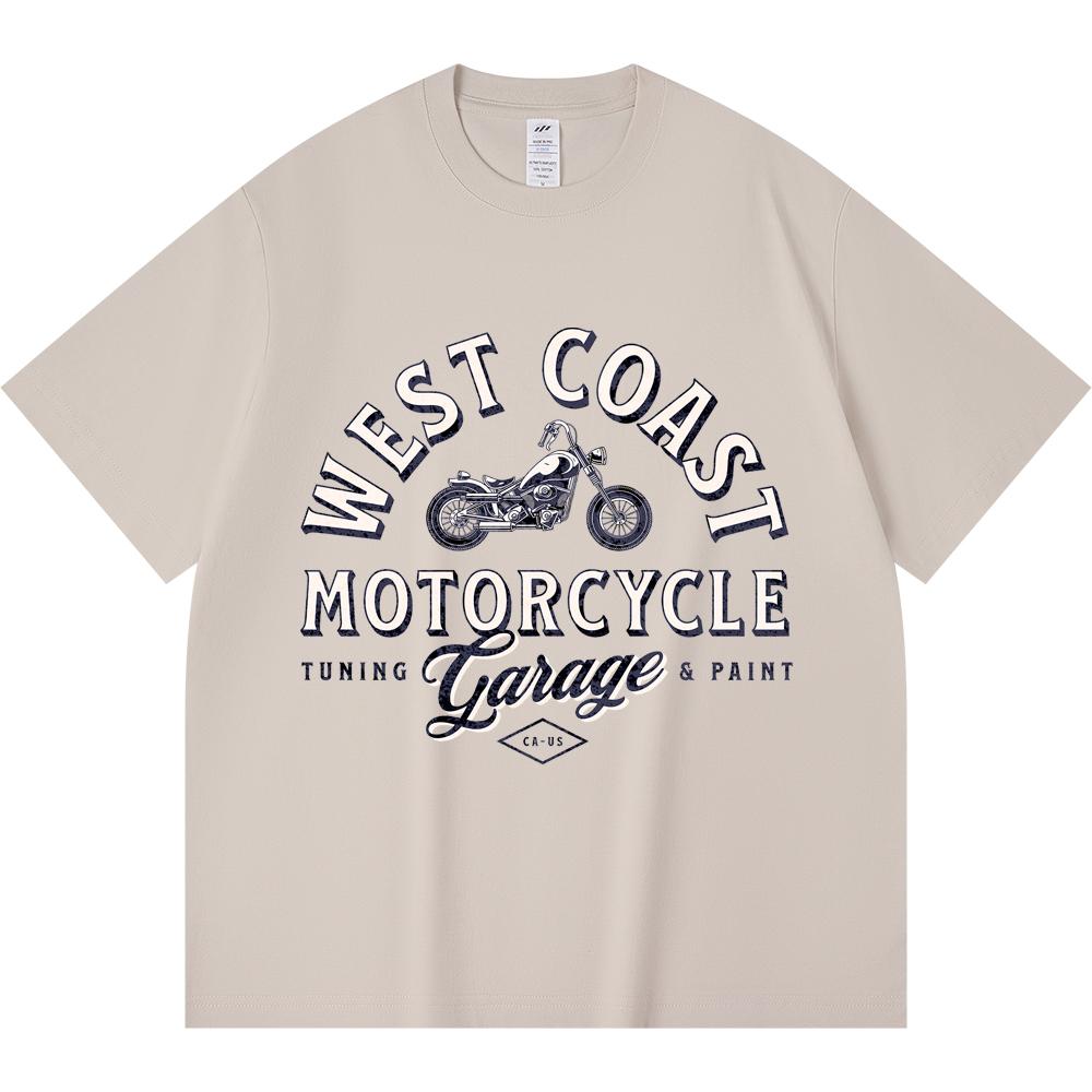 

Футболка из 100% хлопка плотностью 230 г/м2 с минималистичным принтом West Coast Motorcyle Garage, забавная футболка из чесаного хлопка в стиле Харадзюку XS абрикосовый