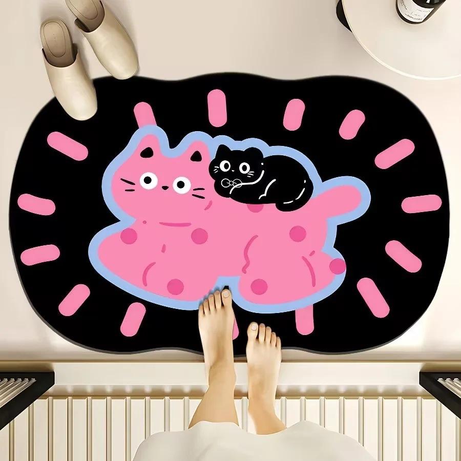 Diatom Mud Pad Resistant To Dirty Toilet Bathroom Toilet Door Area Moisture-wicking Quick Drying Mat Shower Room Door Slip-resistant Mat