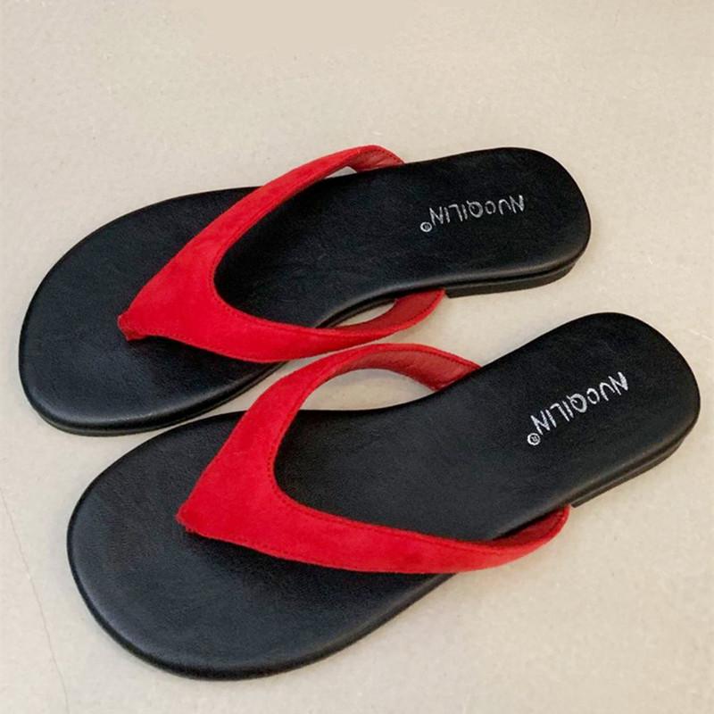 Fashion Round Toe Clip Foot Women Flip Flops 2025 Summer Outside Comfortable Open Toe Flat Shoes Fashion Suppleness Non-slip Beach Shoes