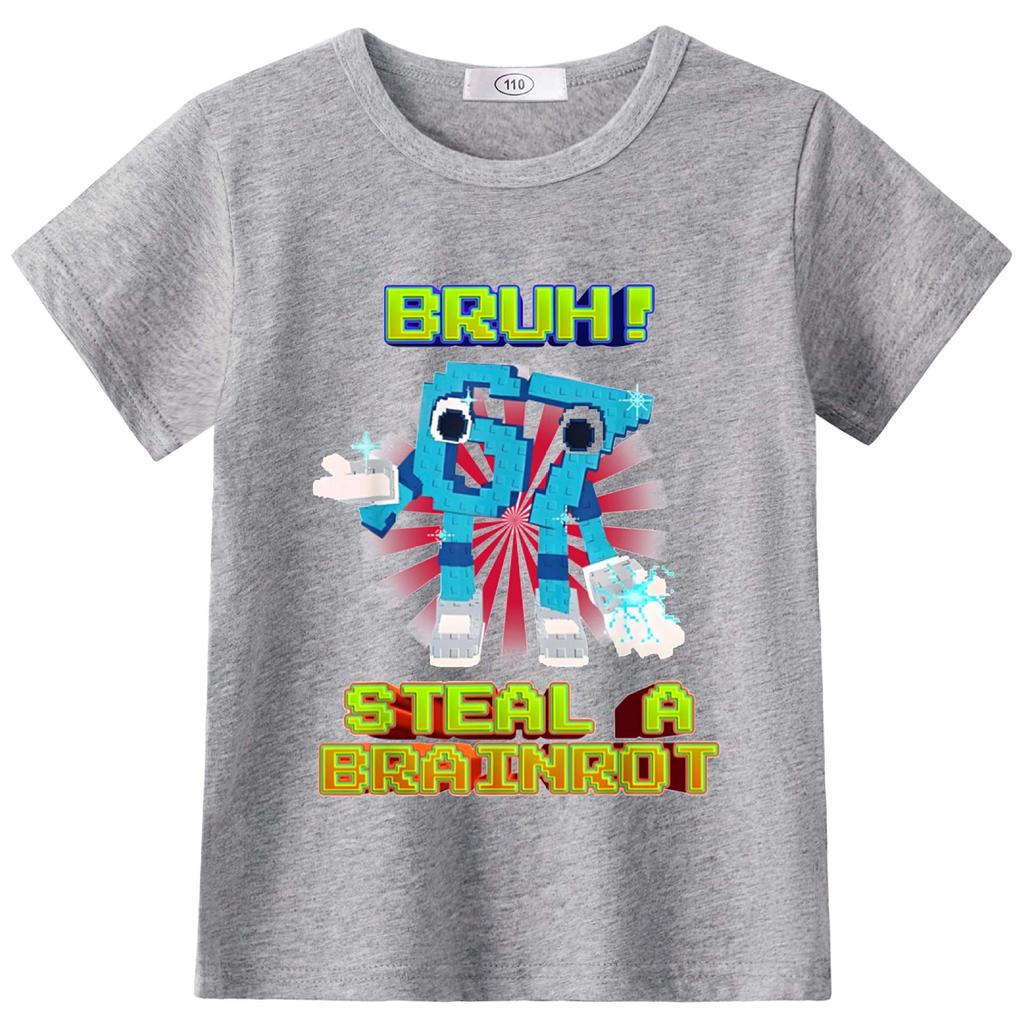 Disponibil: StealABrainrot Tricou de Vară Rotund cu Mânecă Scurtă pentru Copii 63301