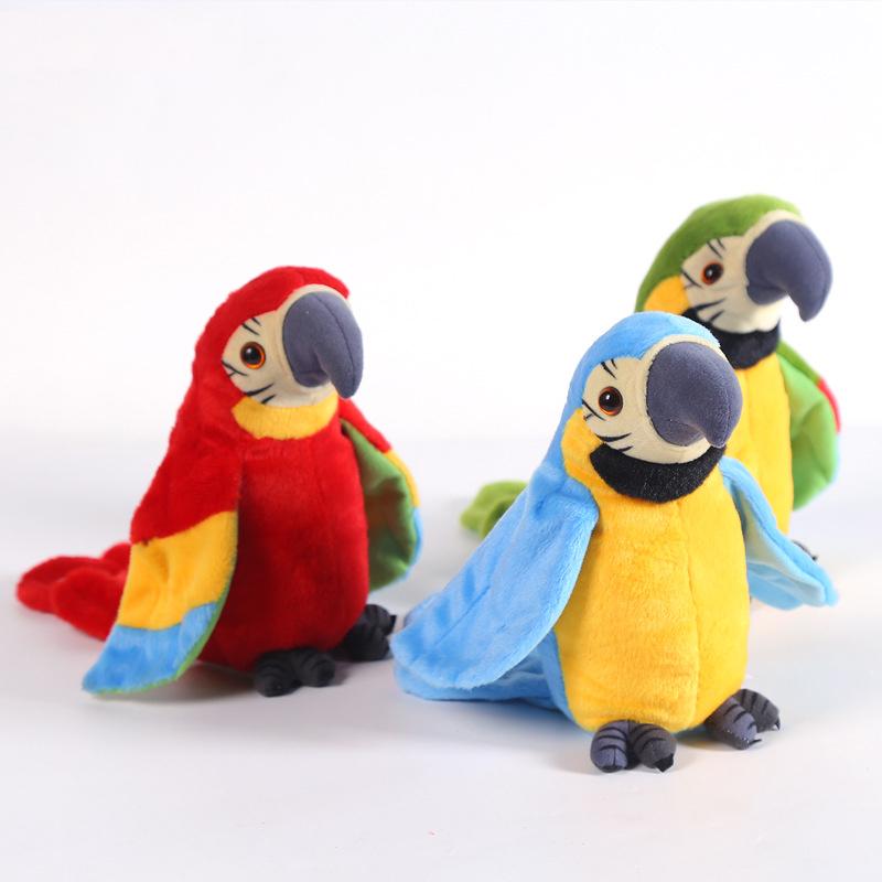 Talking Electronic Pets Parrot Kids Children Toys Funny Sound Record Plush Green