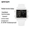 SANDA Men's Luminous Waterproof Sports Watch - Square Design with Multifunctional Countdown Timer