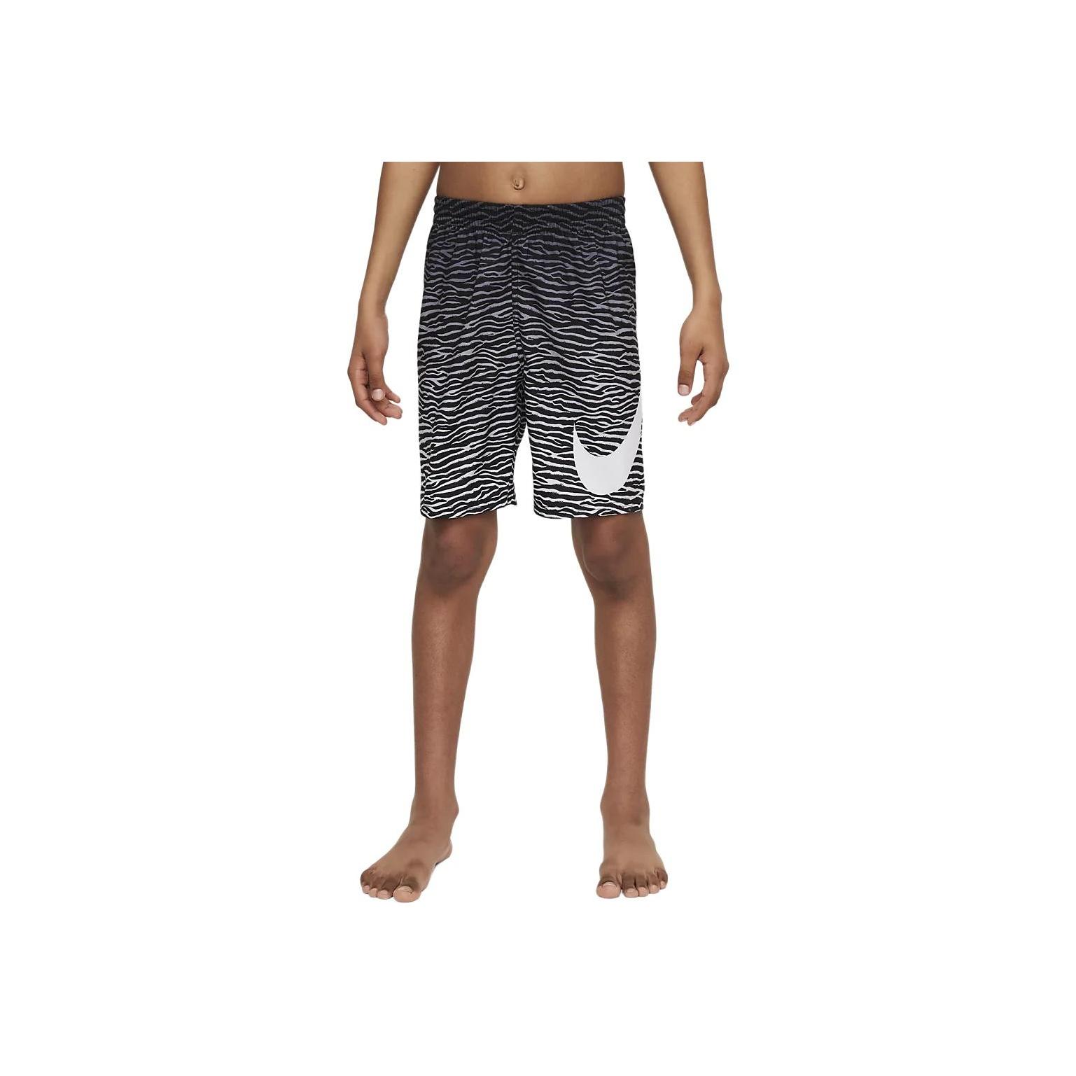 Nike Swim All Over Print Gradient Logo Casual Sports Beach Shorts Kids Shorts Black FZ6495-010 XL
