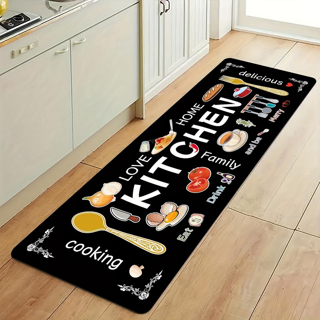 1pcs Set Of Kitchenware, Egg Beater, Knife And Fork Kitchen MATS, Easy To Clean, Suitable for Bedroom, Living Room, Dining Room Carpets, Kitchen