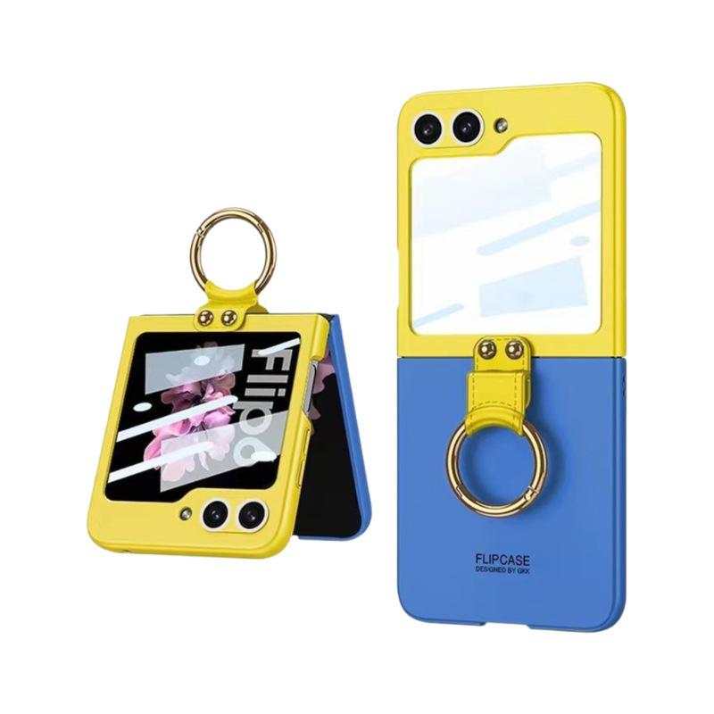 Samsung Galaxy Z Flip6 Faltbares Color-Block-Case mit Displayschutz & Ring-Schnalle