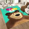 Masha Bear Floor Rug Office Rug Suitable for Balcony Playrooms Dormitory Kitchen Anti-slip Rug Decorate Offices Birthday/Christmas Gift