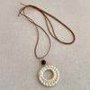 Bohemian Multi Layer Rattan Knit Hollow Water Drop Wood Bead Flower Pendant Necklace For Women Adjustable Rope Chain