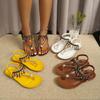 Summer 2026 Fashion Women Flats Rhinestone Plus Size Shoes for Women 36-43 Platform Elastic Band Sandals Beach Shoes