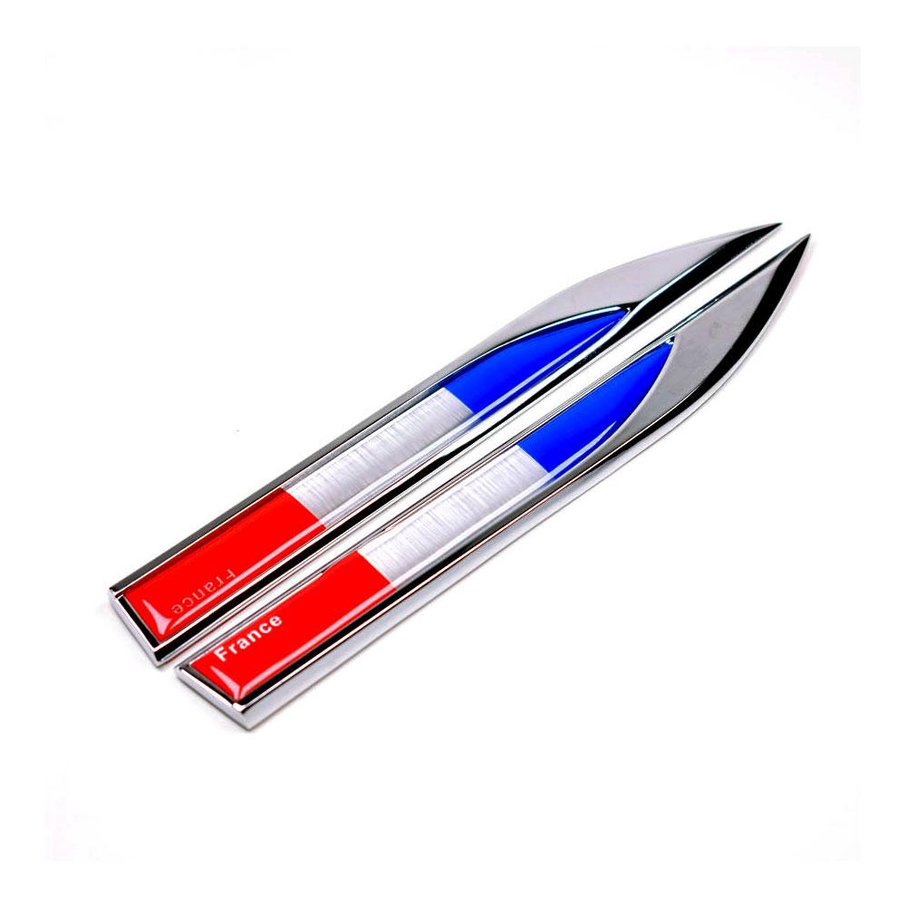 1 Pair Car 3D France French Flag Emblem Badge Decals Sticker for JEEP BMW Dodge  Chrysler