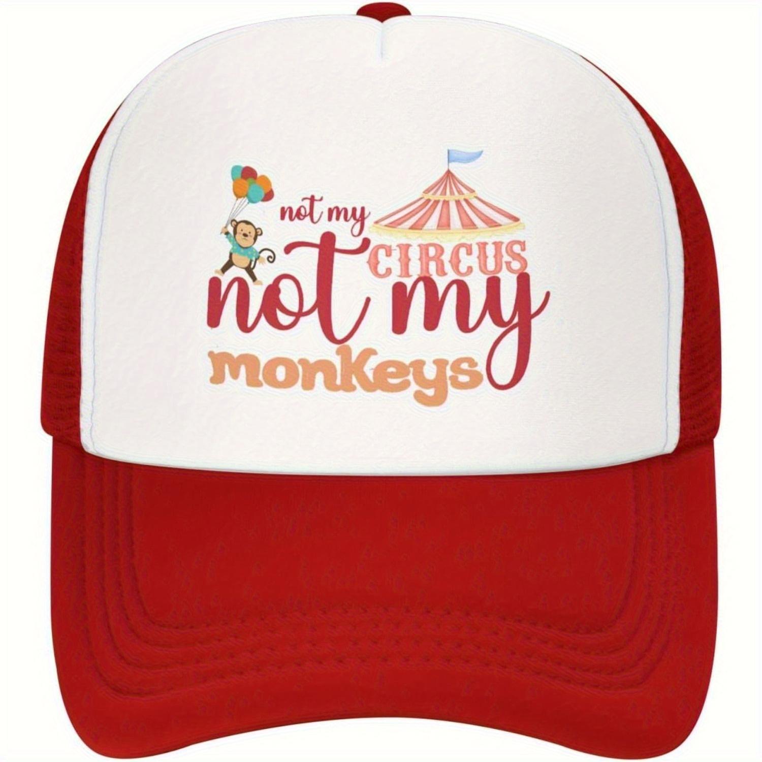 Not My Circus Not My Monkeys Trucker Hat Funny Mesh Back Baseball Cap Casual Unisex Adult Headwear One Size