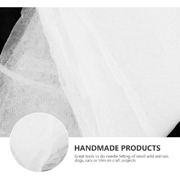 Wakauto Needle Felting Pad 3pcs White Wet Net Felting Handmade DIY Nylon Mesh Cloth Felt Needle Netting Felting Tool for Home Handwork Crafts
