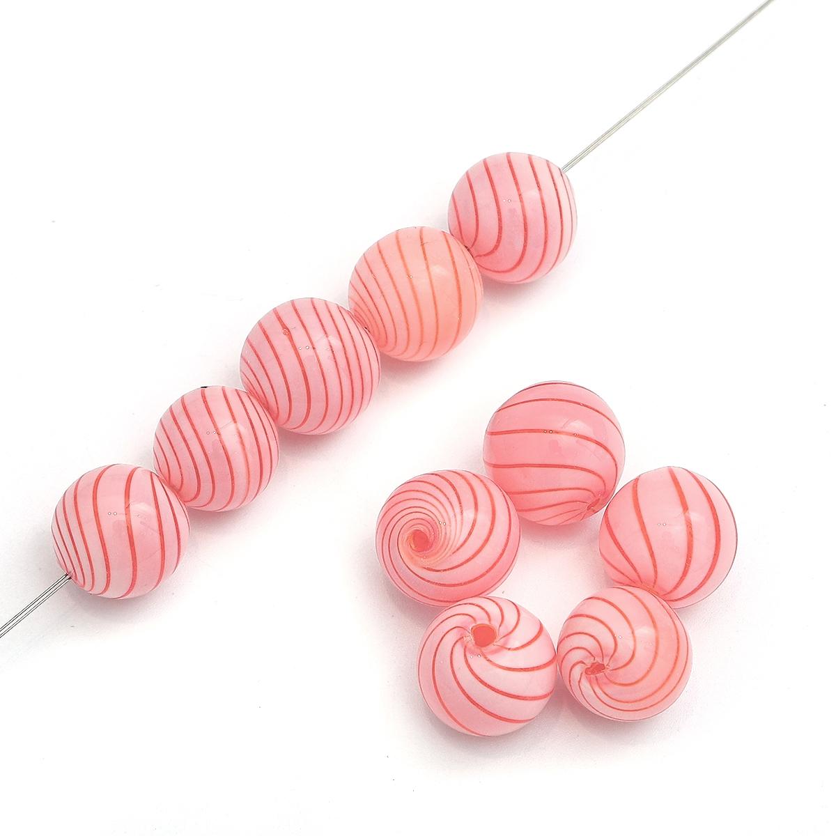 

Полосатые полые стеклянные бусины с ручной росписью 14 мм 1 шт. для ювелирных аксессуаров своими руками