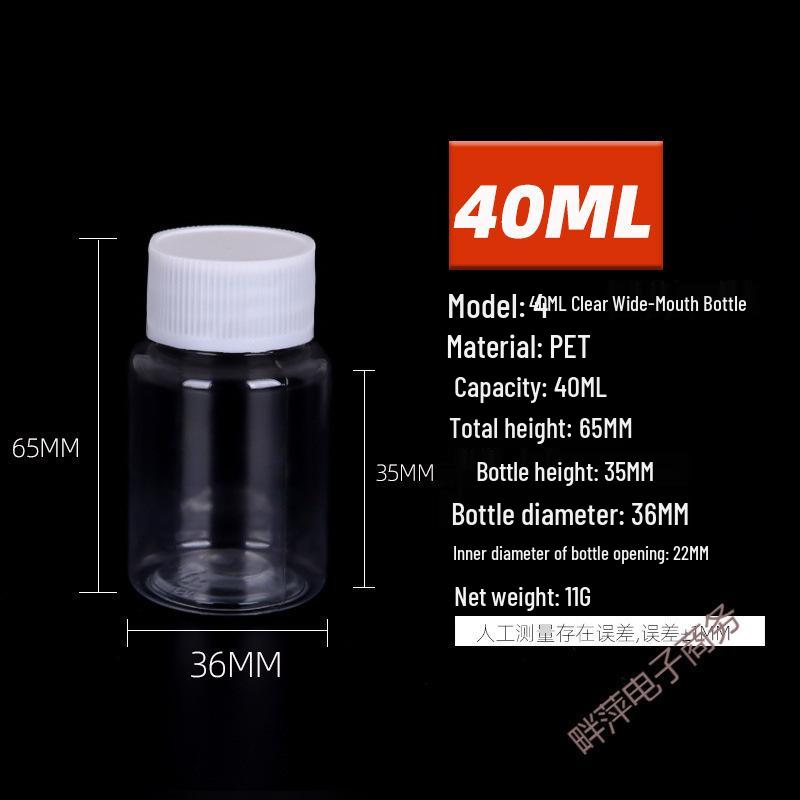 Piccola Bottiglia di Plastica Trasparente per Medicine (15/20/30/50 ml) per Liquidi e Campioni