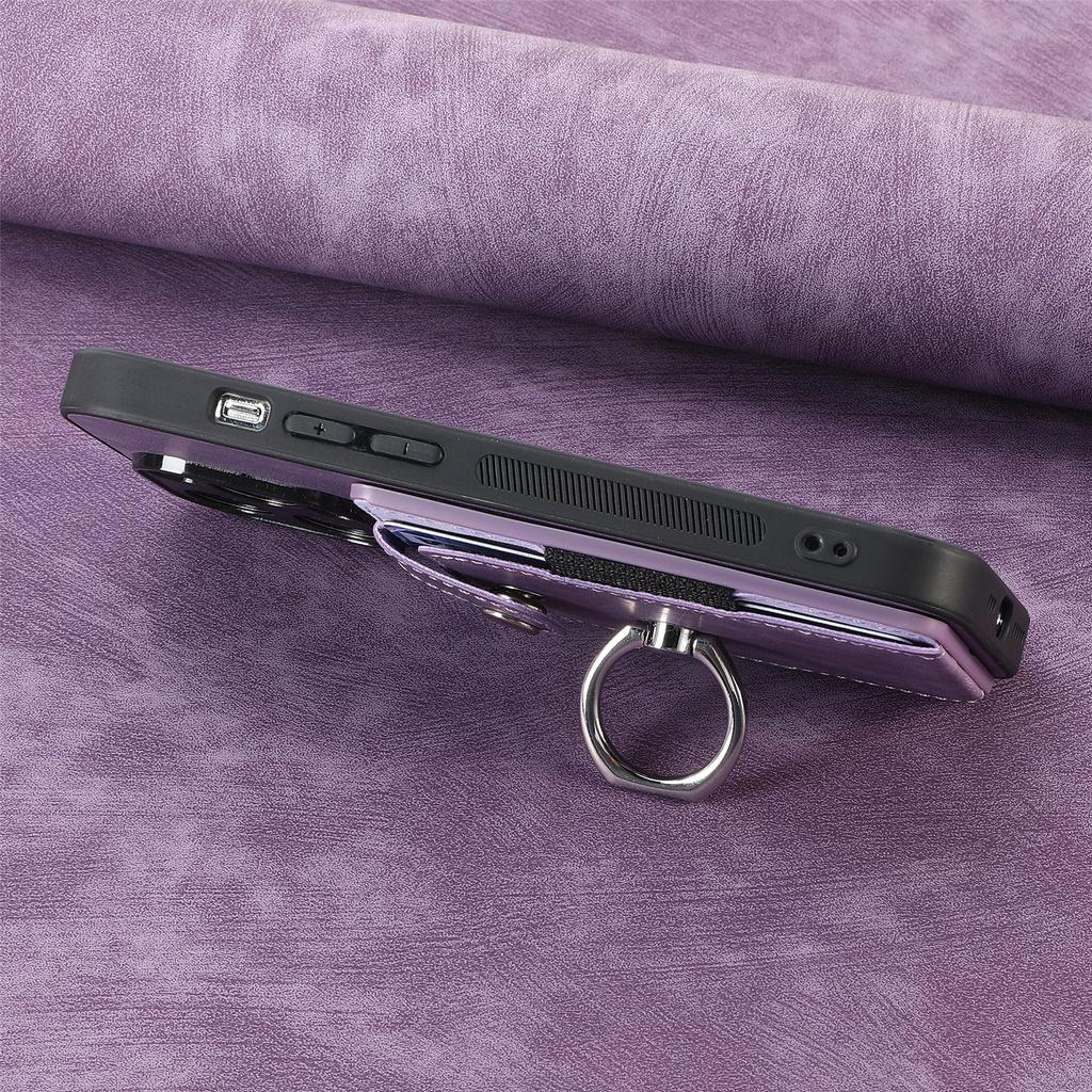 Vertical Cards Solt Wallet Elastic Bag Ring Holder Case For Samsung Galaxy S25 Ultra S24 FE S23 Plus A16 A06 A26 A36 A56 Cover