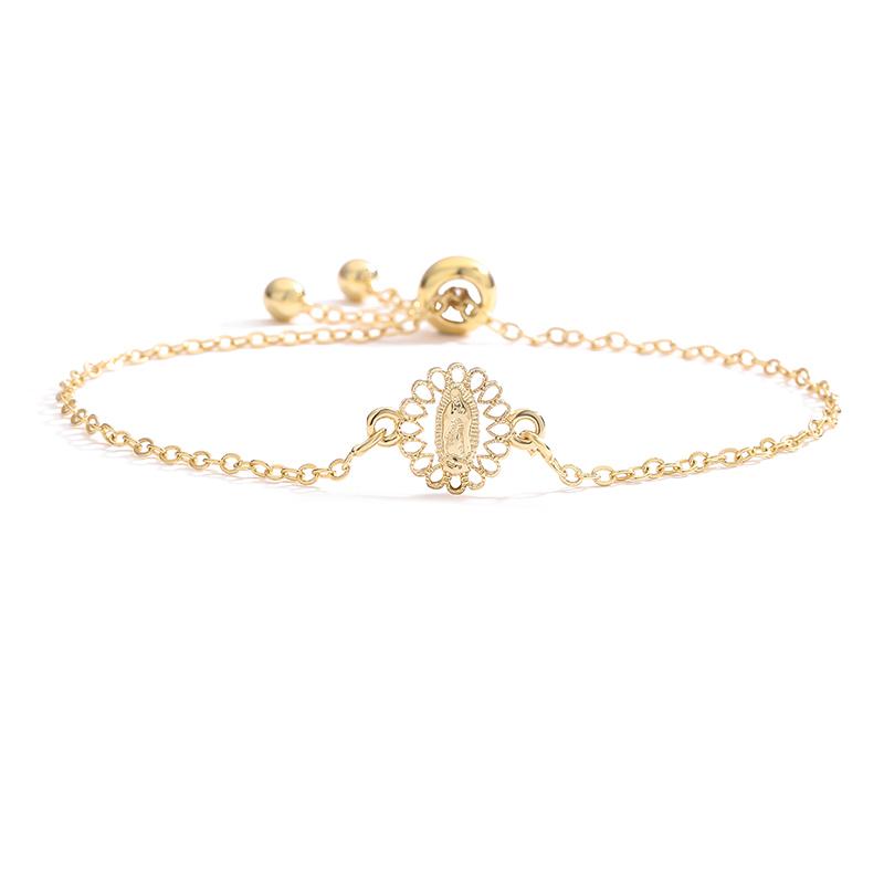 HECHENG,Brass 18K Golden Plated Madonna Ladies Fashion Bracelet Wristlet Wrist Jewellery Party Festive Gift Jewellery темно-зеленого